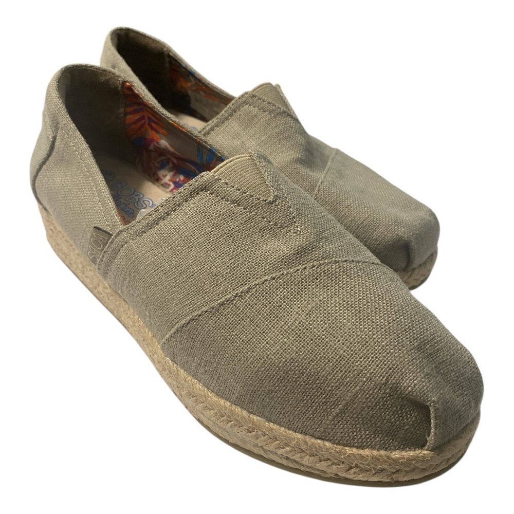 Skechers BOBS Women’s Size 8 Burlap Espadrille Wedge Slip-on Yacht Ready Shoes